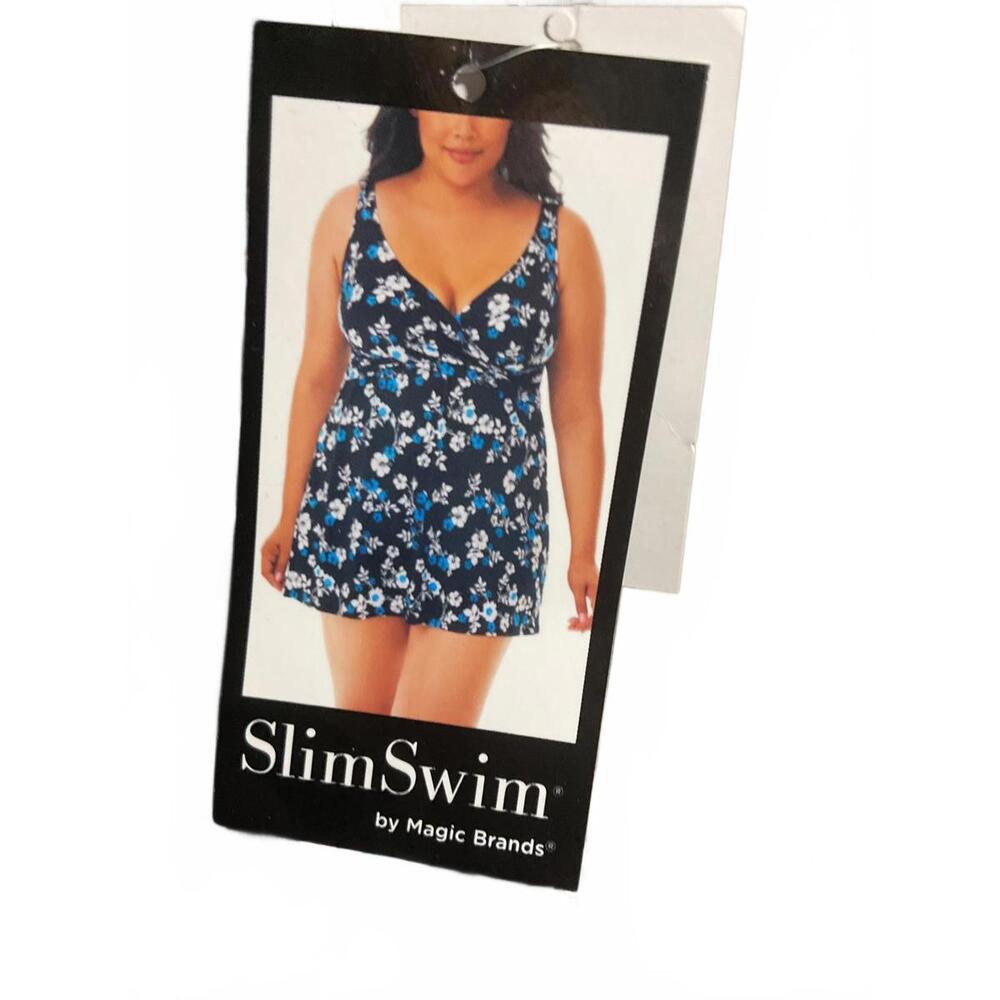 SlimSwim Floral Swim Dress by Magic Brands 2X NWT - Picture 3 of 13